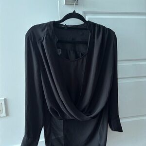 BCBGMaxAzria Black Drape Blouse